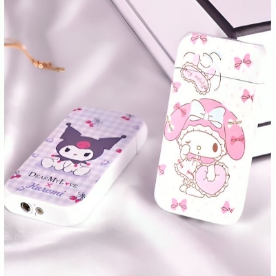 Picture of Creative Hot Selling Pink Cat Lighter Windproof Red Flame Portable Mini Ultra-thin Cigarete Lighter Cute Girl Gift