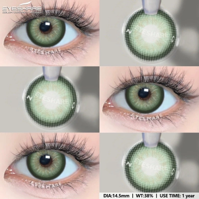 Picture of New Asura Green Color Contact Lens with Lens Kit Box For Men & Women.1pair Asura Color contact lens For Eye makeup and Cosmetics. Asura Series Contact Lens. #Asura