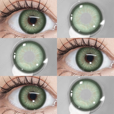 Picture of New Asura Green Color Contact Lens with Lens Kit Box For Men & Women.1pair Asura Color contact lens For Eye makeup and Cosmetics. Asura Series Contact Lens. #Asura