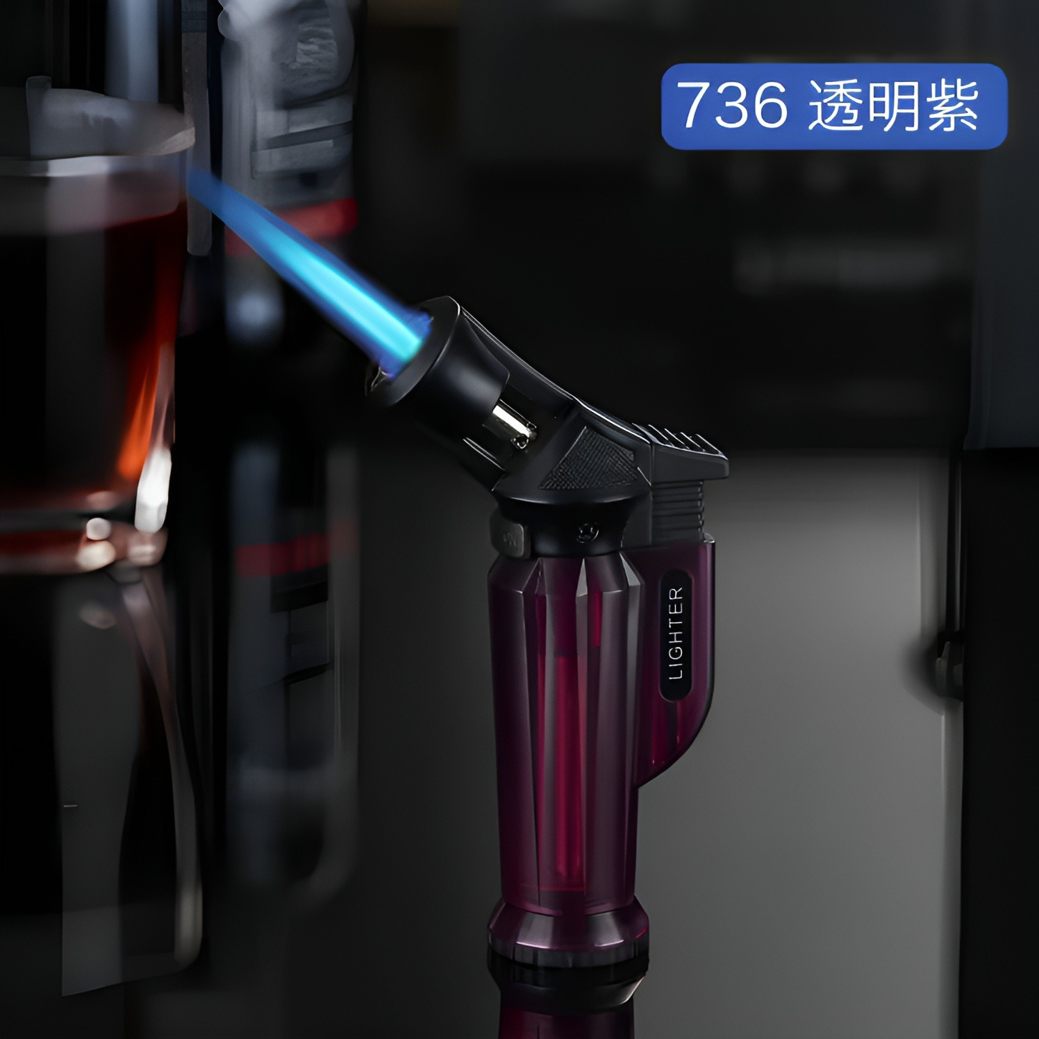 Picture of New design jet flame lighter metal blue flame torch lighter custom elbow Spray big lighter