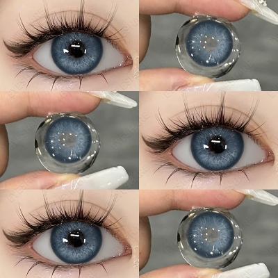 Picture of New Eyeshare Norway Blue Color contact lens with regular kit box for men & women. 1 pair Eyeshare Color contact lens for eye makeup and Cosmetics. Eyeshare Norway Series. #Norway