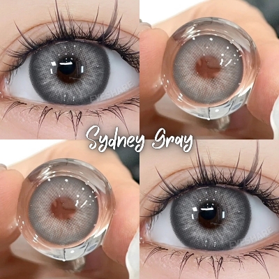 Picture of New Eyeshare Sydney Gray Color contact lens with regular kit box for men & women. 1 pair Eyeshare Color contact lens for eye makeup and Cosmetics. Eyeshare Sydney Series. #sydney