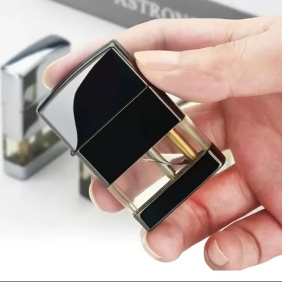Picture of See-through Transom Grinding Wheel Open Flame Gas Lighter Gift Lighter
