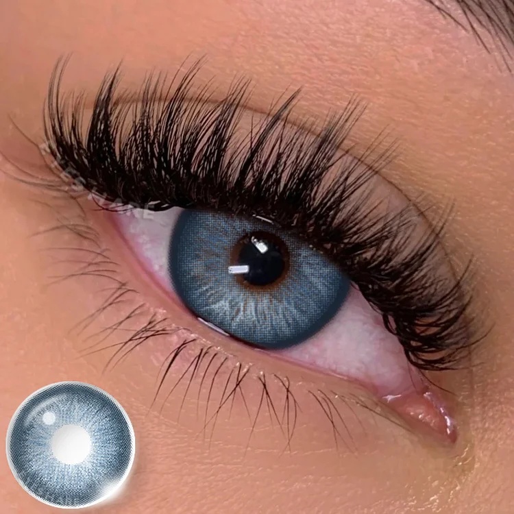 Picture of New Eyeshare Norway Blue Color contact lens with regular kit box for men & women. 1 pair Eyeshare Color contact lens for eye makeup and Cosmetics. Eyeshare Norway Series. #Norway