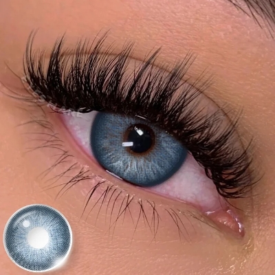 Picture of New Eyeshare Norway Blue Color contact lens with regular kit box for men & women. 1 pair Eyeshare Color contact lens for eye makeup and Cosmetics. Eyeshare Norway Series. #Norway