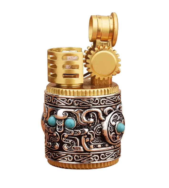 Picture of Chief Kerosene Lighter Armor New Mini Compact Portable Retro Creative Old Silver Flint Wheel Ignite Men Gift Oil Machine