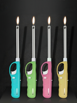 Picture of Kitchen Igniter Mini Butane Gas Refillable Plastic Torch Lighter for Candle BBQ Outdoor Fire Start 11-18cm