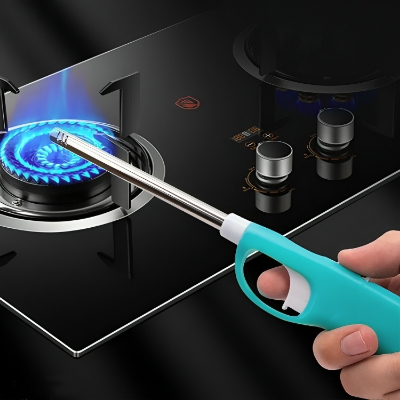 Picture of Kitchen Igniter Mini Butane Gas Refillable Plastic Torch Lighter for Candle BBQ Outdoor Fire Start 11-18cm
