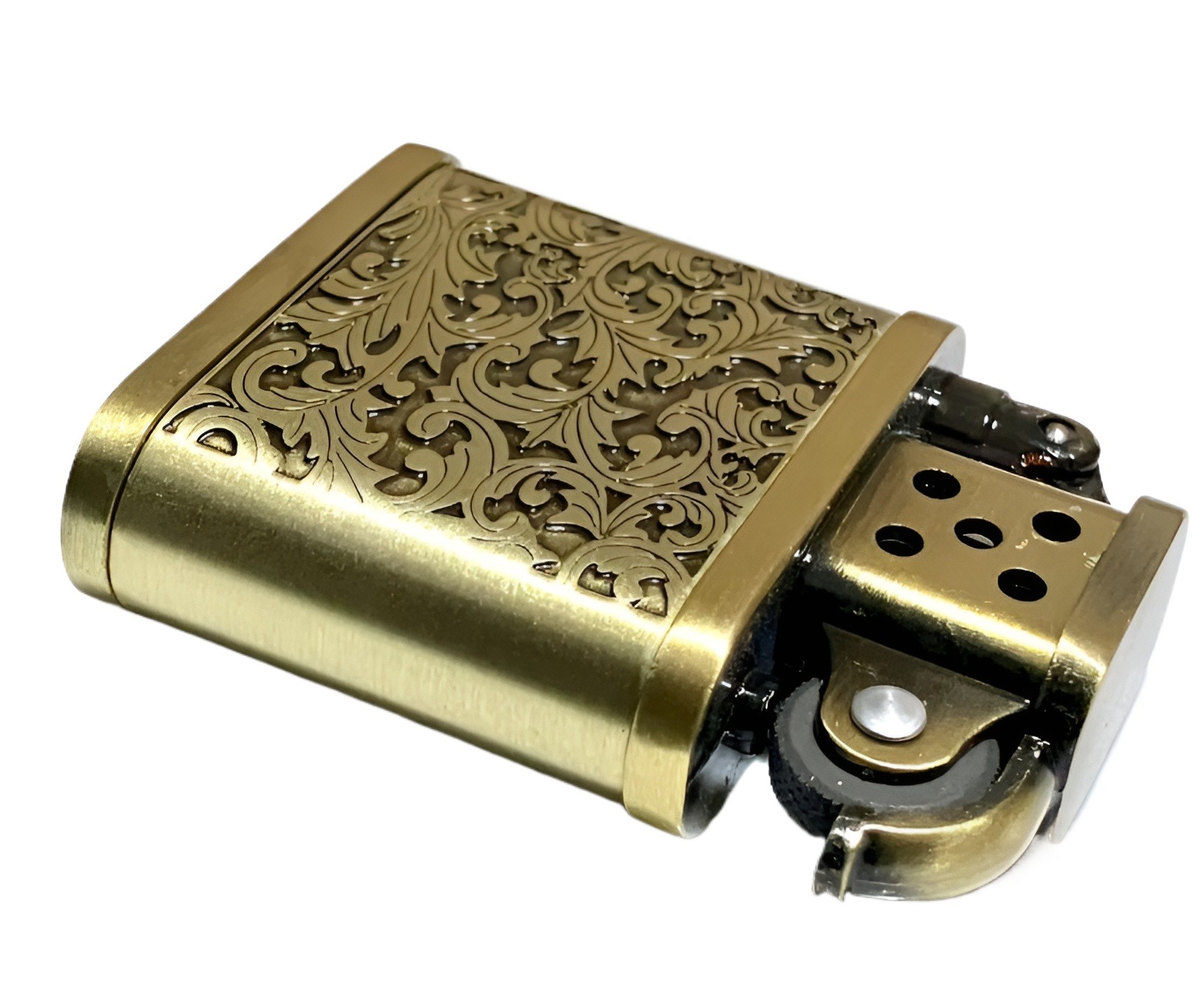 Picture of Zippo tiger head brass lighter reverse customized logo metal kerosene cigarete lighter business gift