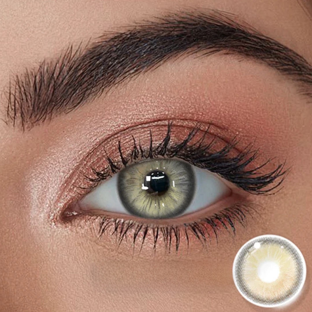 Picture of New Eyeshare Nicosia Brown Color contact lens with regular kit box for men & women. 1 pair Eyeshare Color contact lens for eye makeup and Cosmetics. Eyeshare NIcosia Series. #Nicosia
