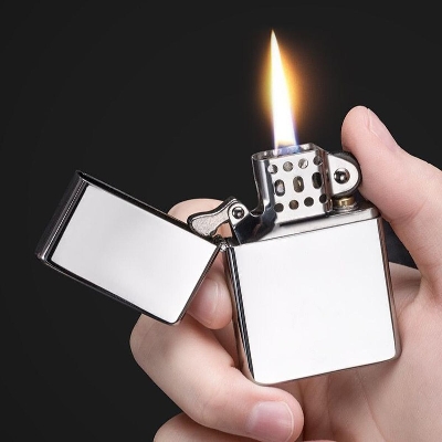 Picture of Zippo oil lighter creative personality  smooth square corner classic kerosene lighter men's gift