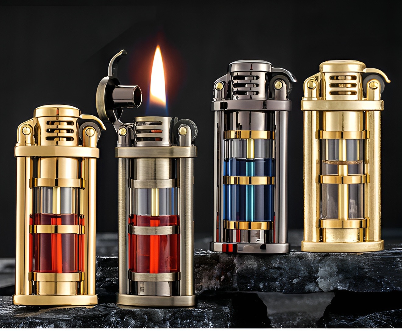Picture of Transparent gas torch lighter cool gas windproof male gift
