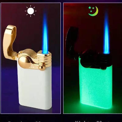 Picture of Creative Luminous Rocker Lighter Mini Gas Butane Lighter Portable Cigar Lighter Windproof Lighter Ignition Tool