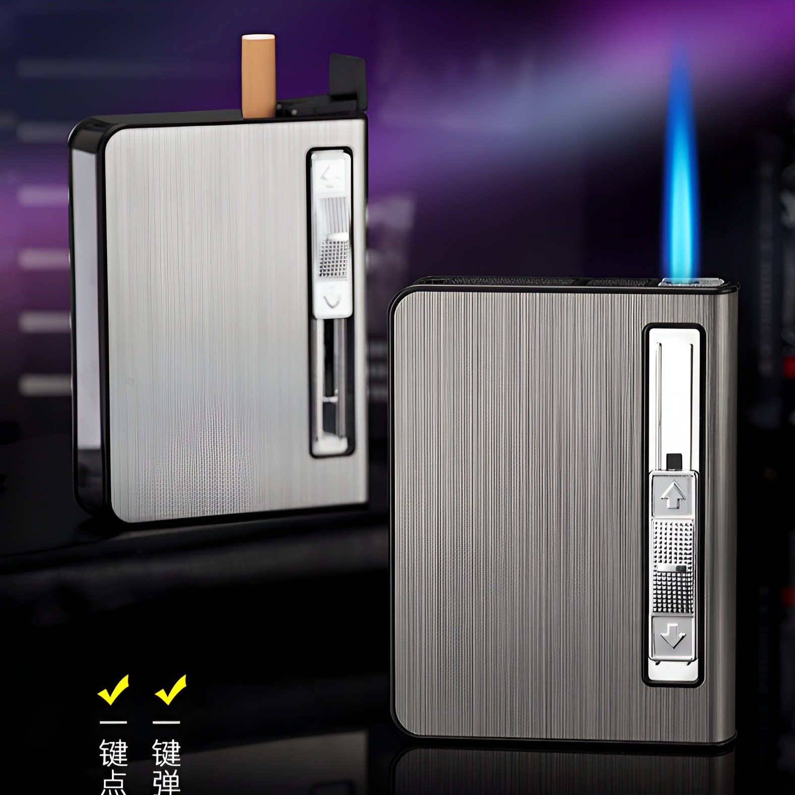 Picture of Box 10pcs Automatic Inflatable Aluminum Alloy Box Lighter