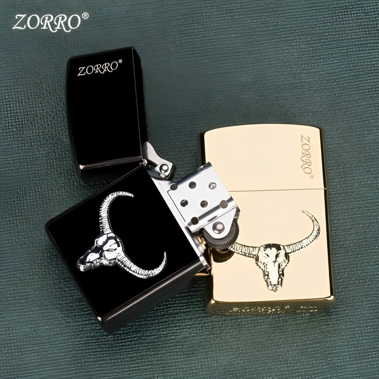 Picture of Zorro new oil grinding wheel type pure copper cattle head sticker personality male lighter