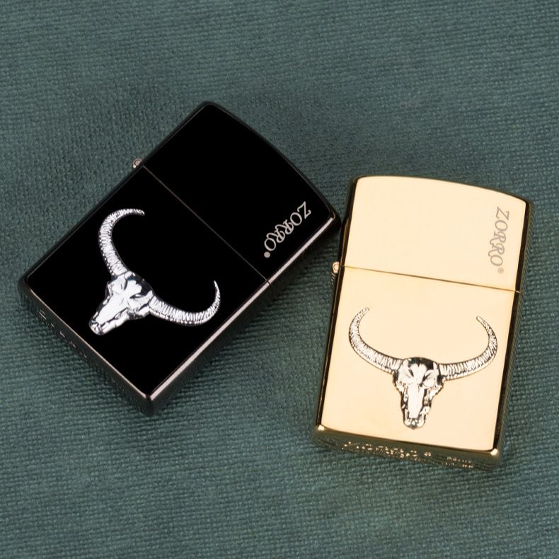 Picture of Zorro new oil grinding wheel type pure copper cattle head sticker personality male lighter