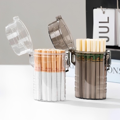 Picture of Waterproof Cigaretes Cases Holds 40pcs Fine 20pcs Rough Plastic High Capacity Tobacco Box Tool