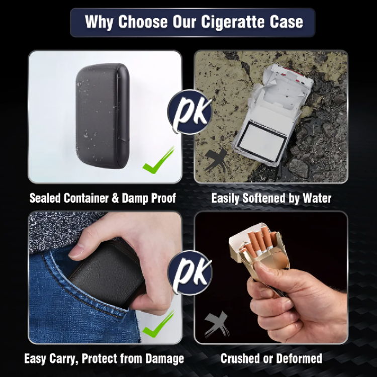 Picture of 10 Cig@arette Case with USB Lighter Set Charging Lighter PU Leather  Box Holder for Men