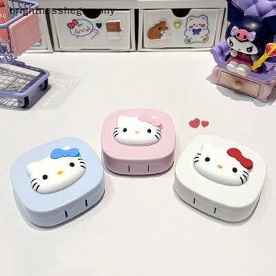 Picture of New Hello Kitty Big Size Round Square Shape Contact Lenses Storage with Mirror, Applicator,Tweezer and solution Bottle for tour,travel and Outdoor new design and authentic quality Travel Kit for all kind Of Contact lens  #hellokitty