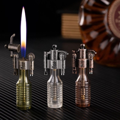 Picture of Butane Gas Lighter Open Fire Flame Cigarete Gadgets For Men Grinding Wheel Ignition Flint Can Be Replaced