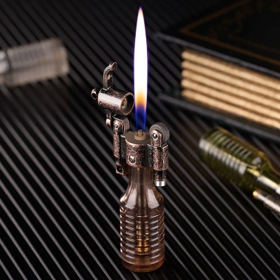 Picture of Butane Gas Lighter Open Fire Flame Cigarete Gadgets For Men Grinding Wheel Ignition Flint Can Be Replaced