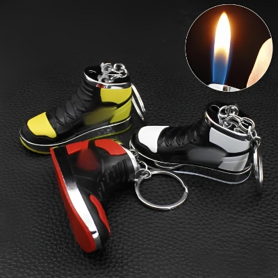 Picture of Creative Open Flame Lighters Plastic Metal Open Flame Cigarete Lighters Keychain