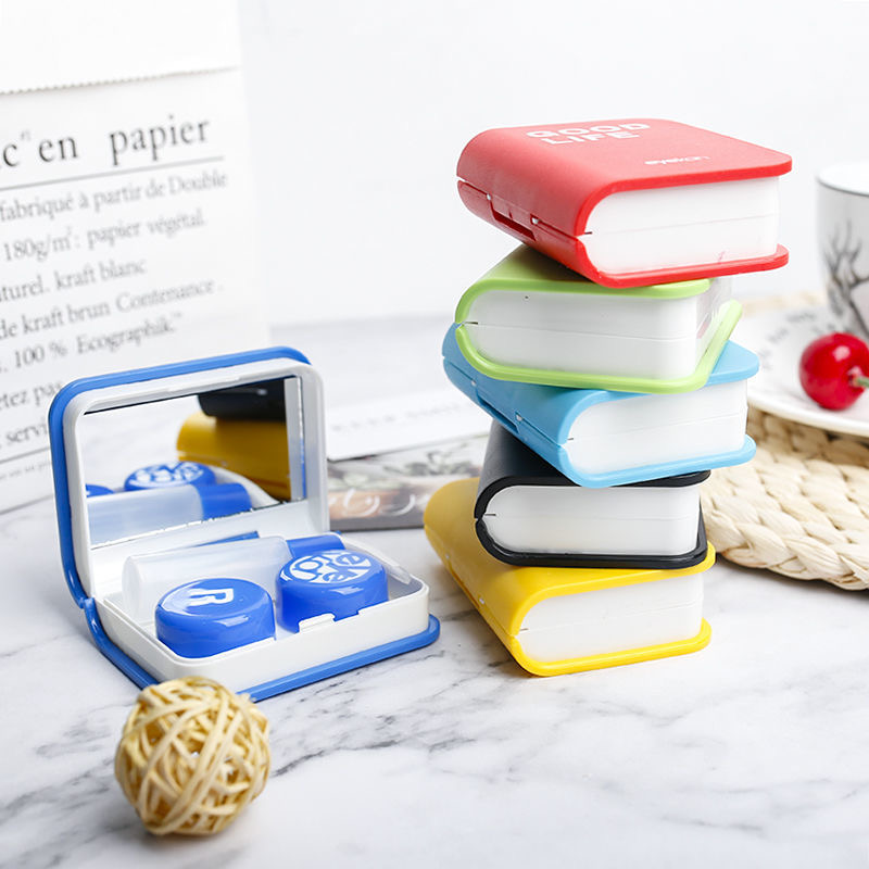 Picture of Eyekan Exclusive Portable Contact Lens Storage Kit with Tweezer, Applicator, Mirror & Solution Bottle. Book Travel Kit Box For All Kind Of Contact Lens. #eyekanbook