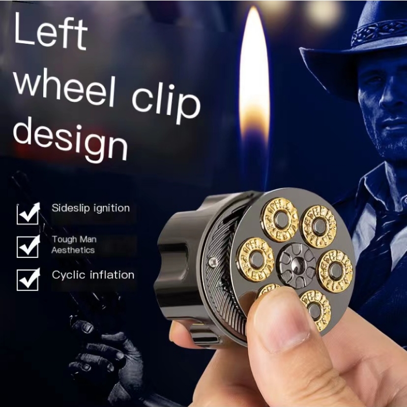 Picture of Creative and Personalized Left Wheel Clip Shape Open Flame Lighter New and Unique Inflatable Metal Lighter