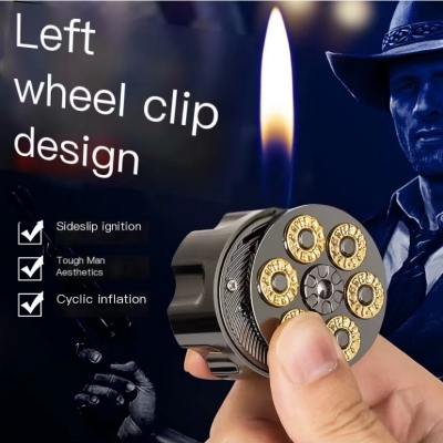 Picture of Creative and Personalized Left Wheel Clip Shape Open Flame Lighter New and Unique Inflatable Metal Lighter