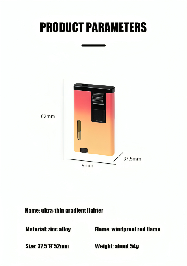 Picture of Creative Lever Press Gradient Jet Flame Lighter Metal Windproof Inflatable Cigarete Lighter