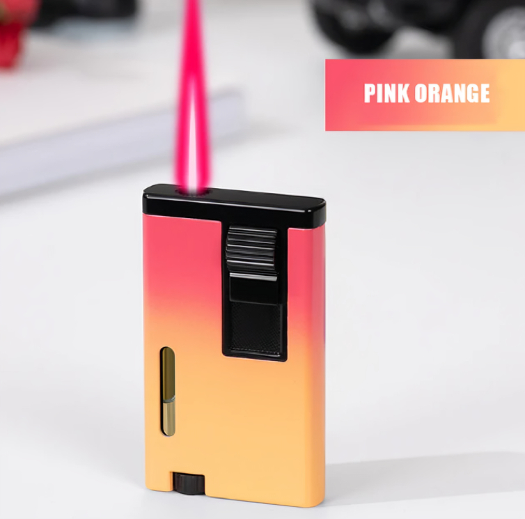 Picture of Creative Lever Press Gradient Jet Flame Lighter Metal Windproof Inflatable Cigarete Lighter