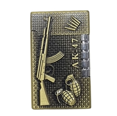 Picture of Creative Steel Sound Embossed Grinding Wheel Lighter Metal Retro Inflatable Cigarete Lighter (any design)