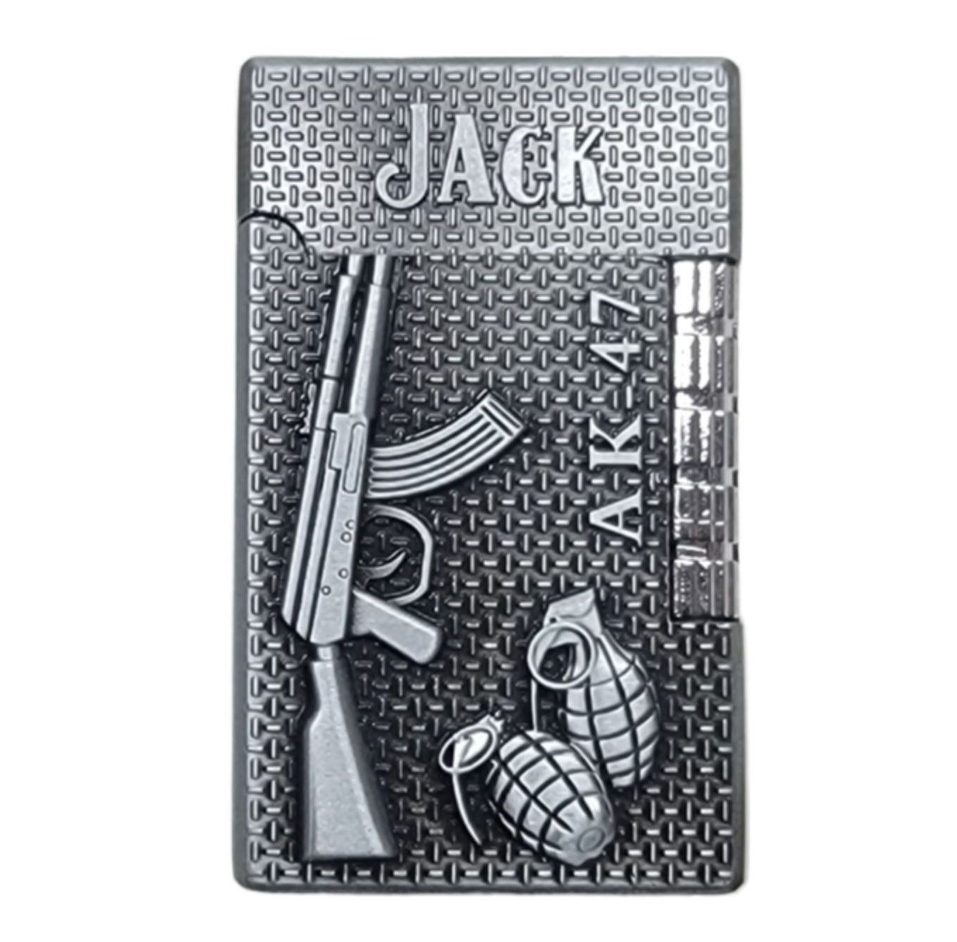 Picture of Creative Steel Sound Embossed Grinding Wheel Lighter Metal Retro Inflatable Cigarete Lighter (any design)