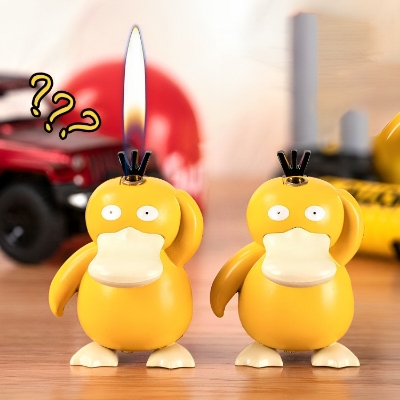 Picture of 3D Cartoon Doll Duck Lighter Open Flame Butane Gas Lighter Cute Lighter