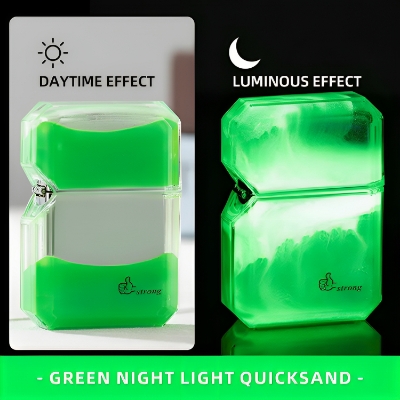 Picture of MR816 transparent luminous quicksand kerosene lighter creative grinding wheel open flame cigarette lighter