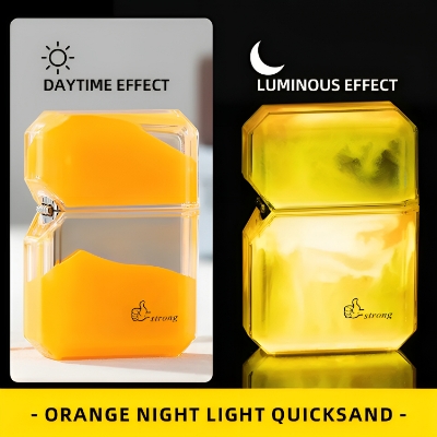 Picture of MR816 transparent luminous quicksand kerosene lighter creative grinding wheel open flame cigarette lighter