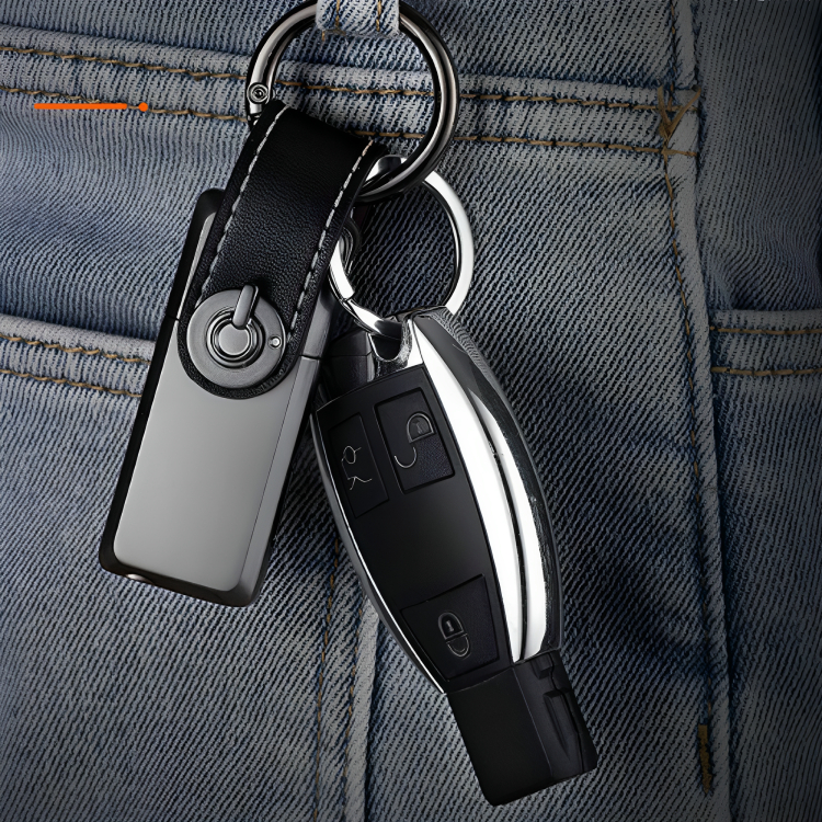 Picture of Mini Metal Key Chain Straight Flame Gas Lighter Grinding Wheel Flint Cigarete Lighters Men