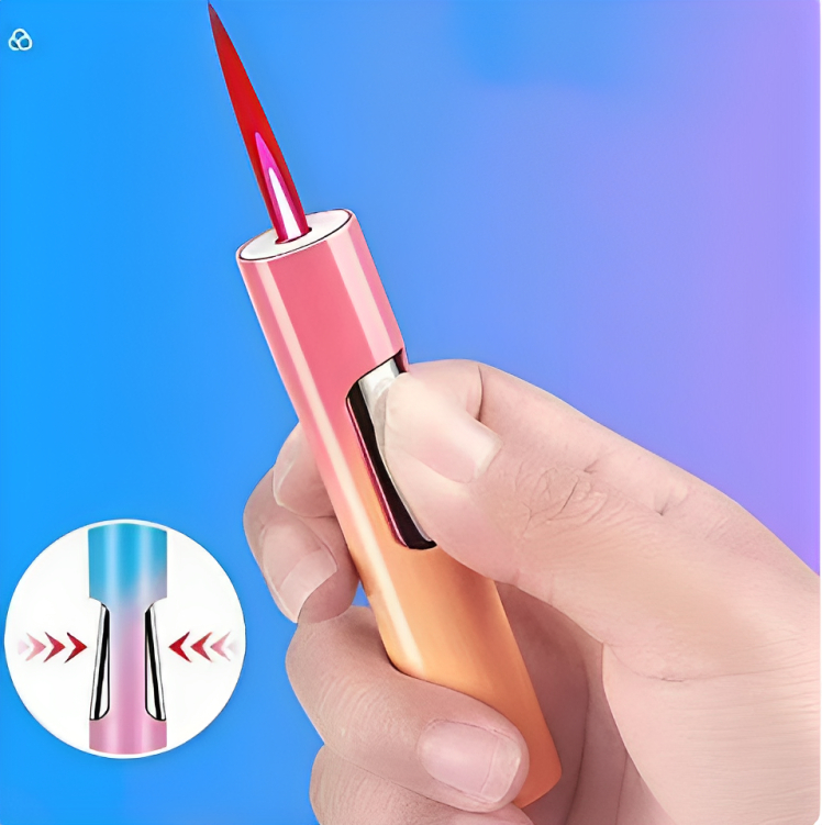 Picture of Pen Type Tet Torch Turbo Butane Gas Lighter Metal Windproof Red Fire Portable Cigar Lighter