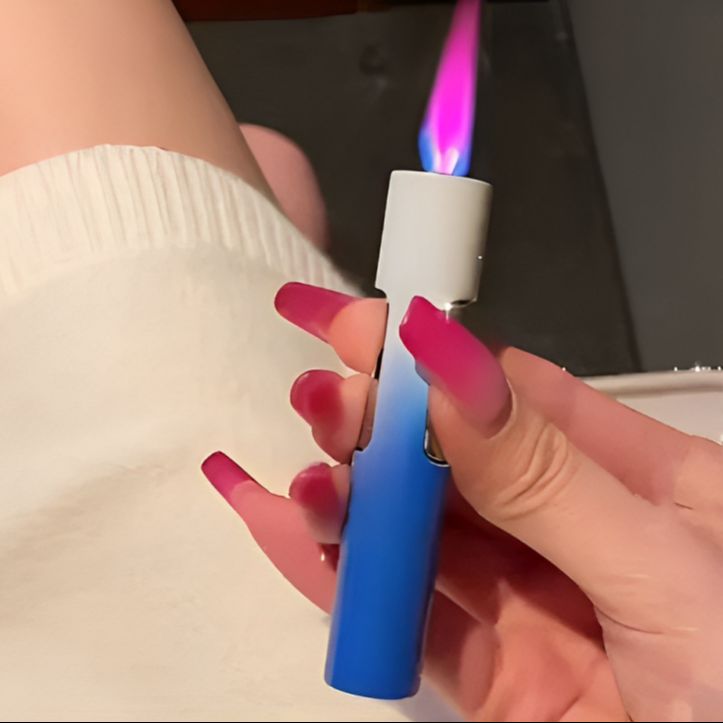 Picture of Pen Type Tet Torch Turbo Butane Gas Lighter Metal Windproof Red Fire Portable Cigar Lighter