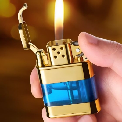 Picture of Creative Retro Grinding Wheel Flint Metal Lighter for Men