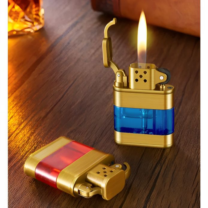 Picture of Creative Retro Grinding Wheel Flint Metal Lighter for Men