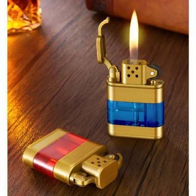 Picture of Creative Retro Grinding Wheel Flint Metal Lighter for Men
