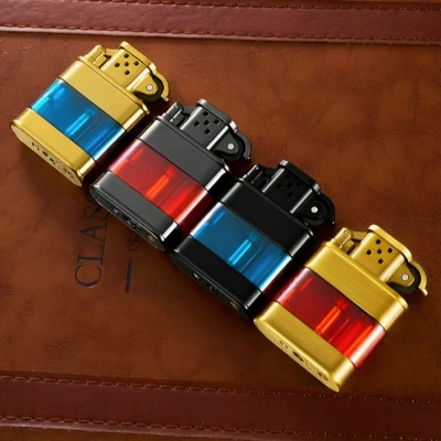 Picture of Creative Retro Grinding Wheel Flint Metal Lighter for Men
