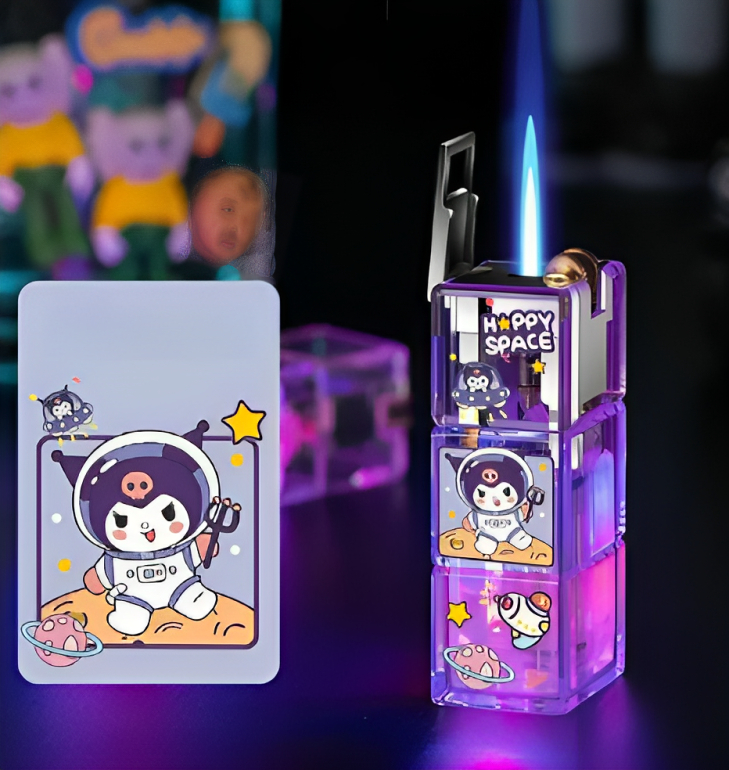 Picture of New Transparent Cartoon Cute Cigar Lighter Kurome Personalized Lighter Creative Blue Flame Lighter