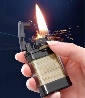 Picture of CHIEF Kerosene Lighter New Retro Leather Windproof Gear Linkage Ignition Creative Personality Gift