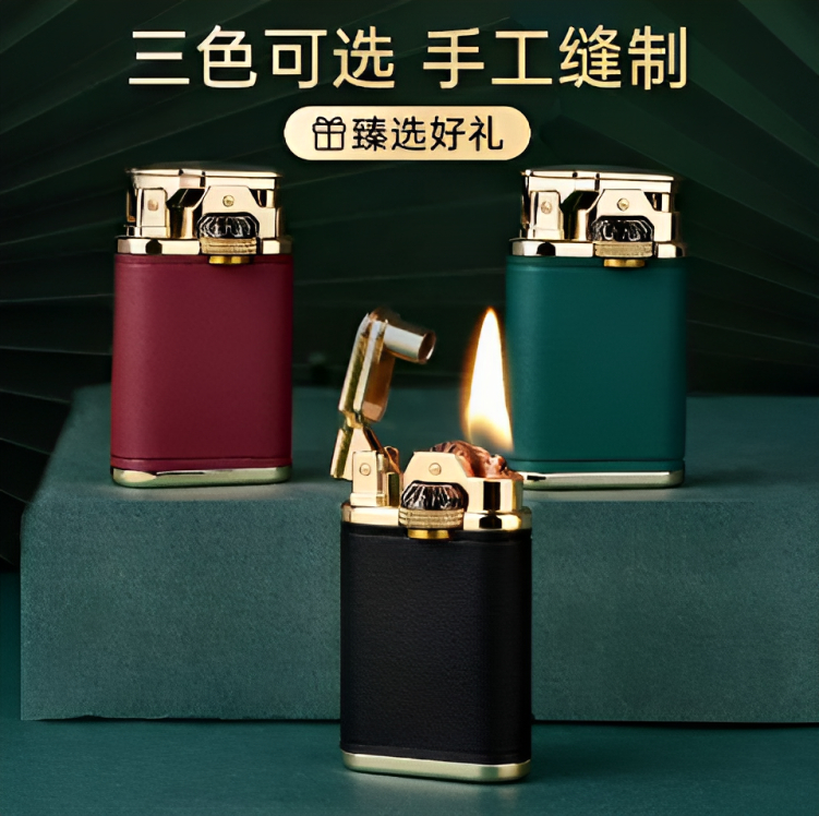 Picture of CHIEF Kerosene Lighter New Retro Leather Windproof Gear Linkage Ignition Creative Personality Gift