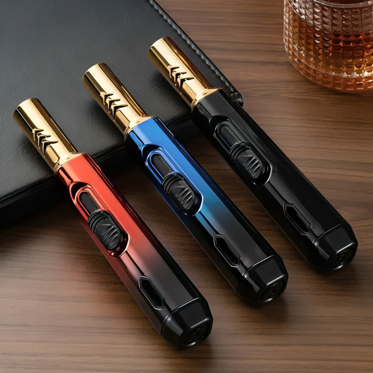 Picture of Honest Metal Torch Gas Lighters Windproof Lighter Cigar Butane Jet Portable Lighter Outdoor Kitchen Blue Flame