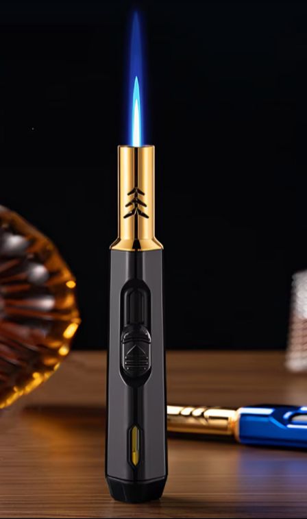 Picture of Honest Metal Torch Gas Lighters Windproof Lighter Cigar Butane Jet Portable Lighter Outdoor Kitchen Blue Flame