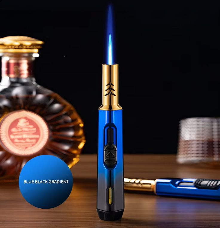 Picture of Honest Metal Torch Gas Lighters Windproof Lighter Cigar Butane Jet Portable Lighter Outdoor Kitchen Blue Flame