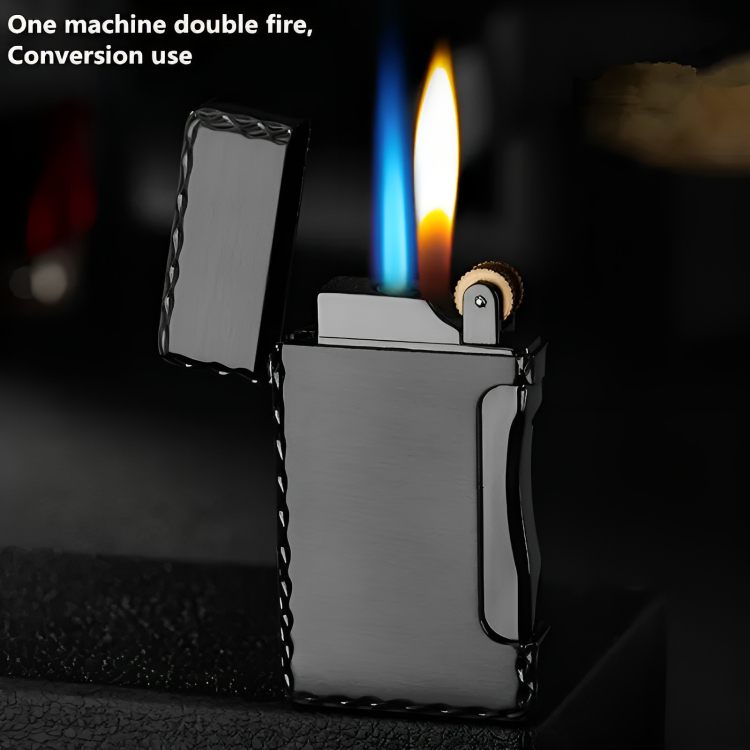 Picture of New Blue Flame Open Fire Free Switch Gas Lighter Inflatable Butane Cigarete Metal Lighters Worthy of Collection Lighter